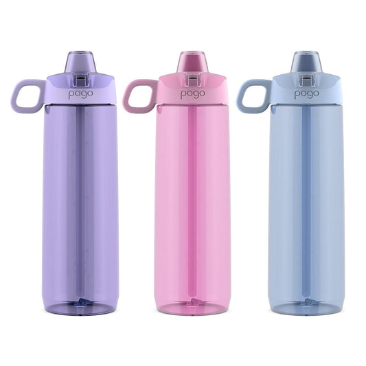 Pogo Tritan Water Bottle 946 ml x 3 Pack Pink Purple Blue - Leakproof, BPA-Free, Dishwasher Safe – view 2