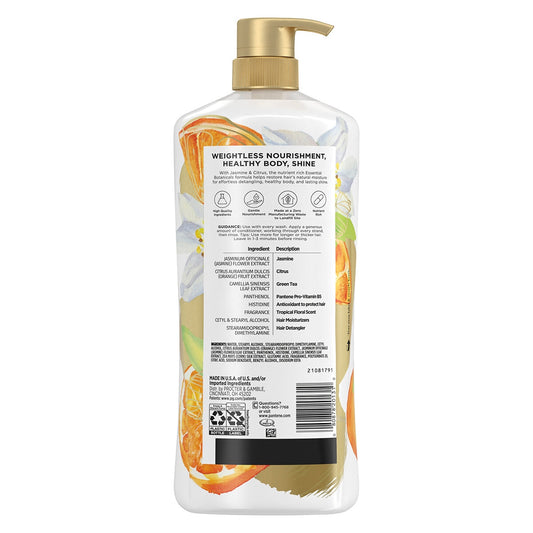 Pantene Essential Botanicals Jasmine And Citrus Conditioner 1.13L - Sulfate Free, Nourishing – view 2