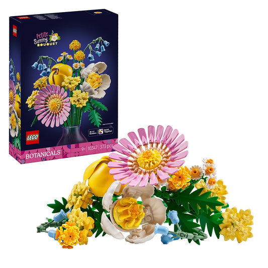 LEGO Botanicals Petite Sunny Bouquet 10347 with 373 Pieces - Buildable Flower Decor Set for Kids and Adults - Adjustable Stems and 7 Species of LEGO Flowers