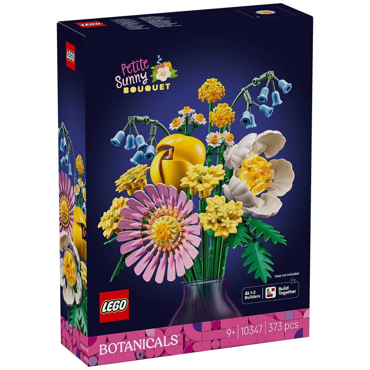 LEGO Botanicals Petite Sunny Bouquet 10347 with 373 Pieces - Buildable Flower Decor Set for Kids and Adults - Adjustable Stems and 7 Species of LEGO Flowers