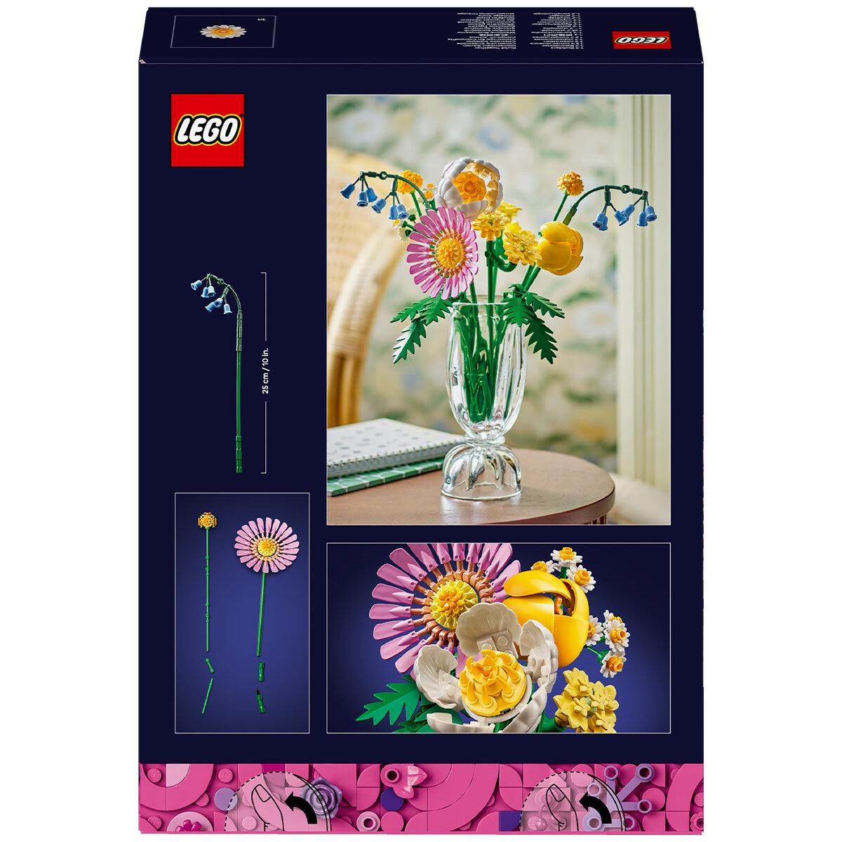 LEGO Botanicals Petite Sunny Bouquet 10347 with 373 Pieces - Buildable Flower Decor Set for Kids and Adults - Adjustable Stems and 7 Species of LEGO Flowers
