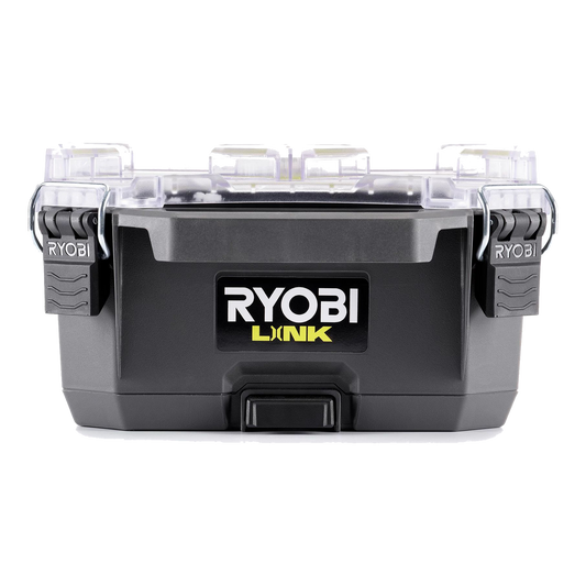 Ryobi Link Small Compact Parts Organiser - 267mm x 127mm x 508mm - IP65 Water Resistant - Detachable Bins - Auzzistore