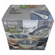 Signature Stoneware Bowls With Spoon Set - 8 Piece, Blue & White Pattern, Microwave & Dishwasher Safe – view 5