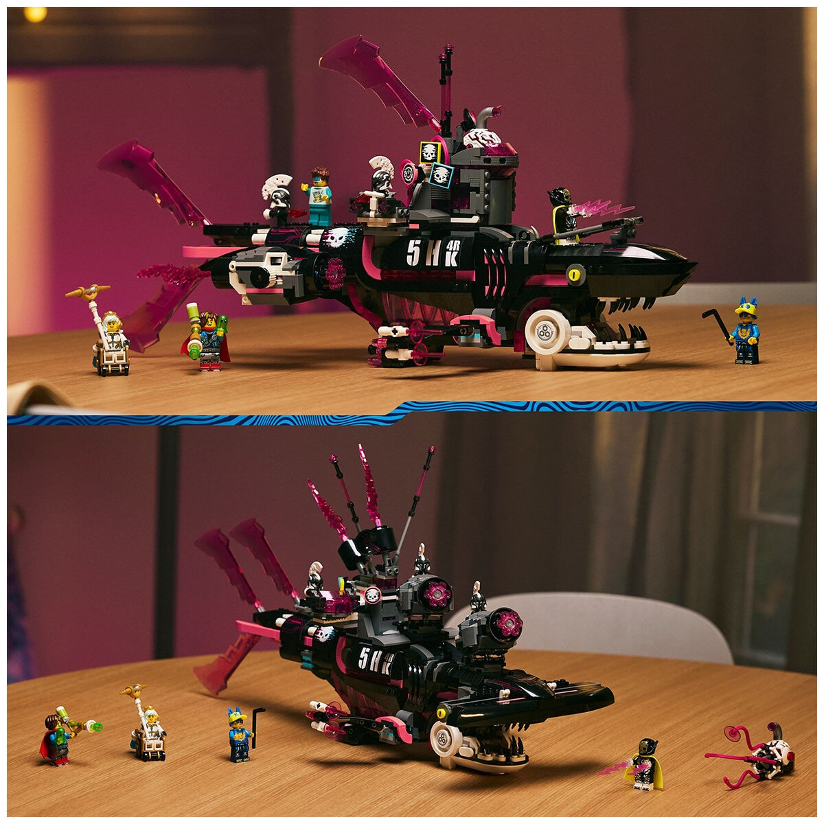 LEGO DREAMZzz Nightmare Shark Submarine 71500 Building Set with Mateo Logan and Astrid Minifigures, Shark Model