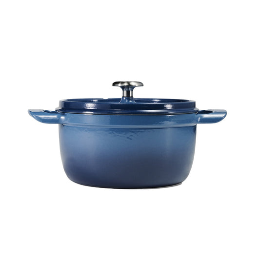 Tramontina Dutch Oven Set 3.7L & 5.6L Denim Blue, Cast Iron, Self-Basting Lid, Stainless Steel Knob – view 2