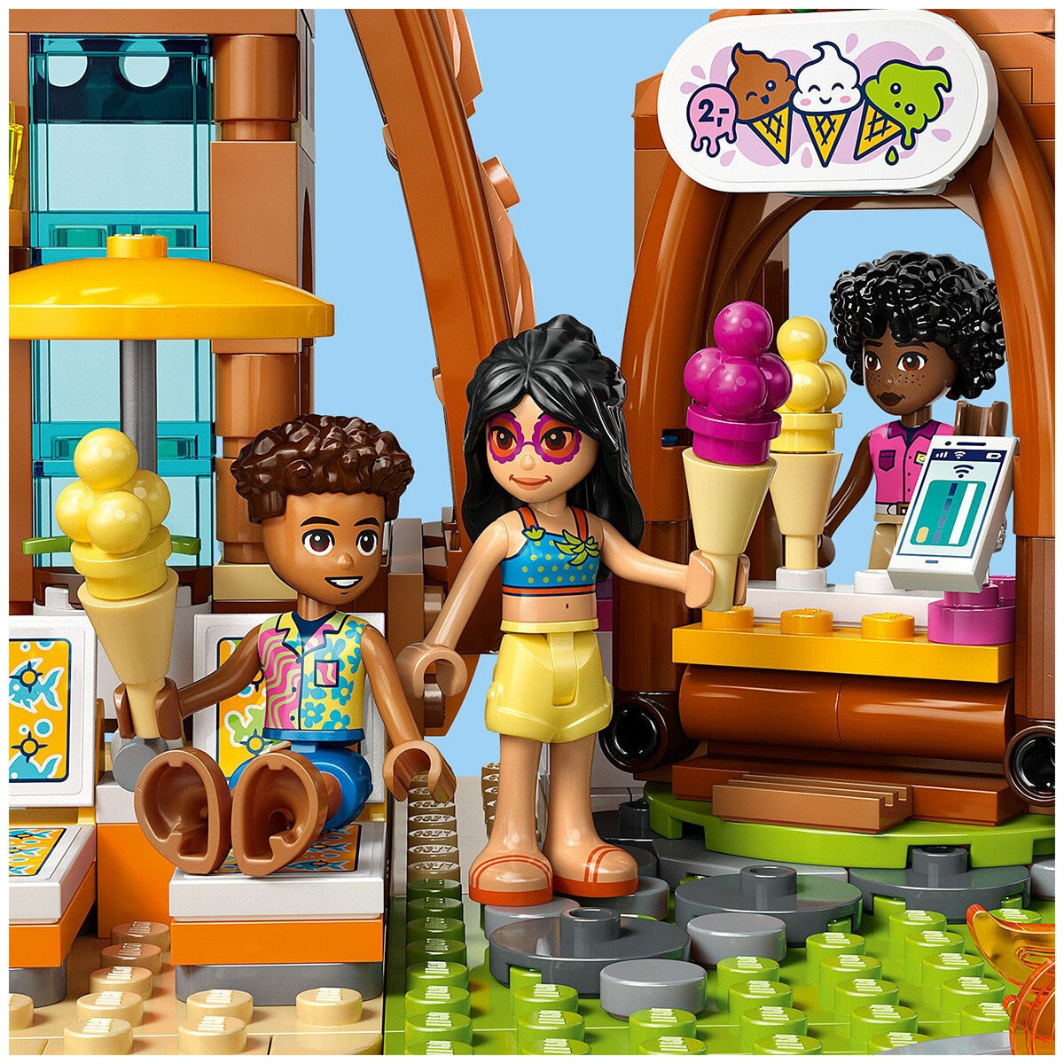 LEGO Friends Family Vacation Beach Resort 42673 | 1140 Pieces, Ages 8+ | Dolphin, Turtle, Water Sports, Ice Cream Stand, Slide, LEGO Builder App