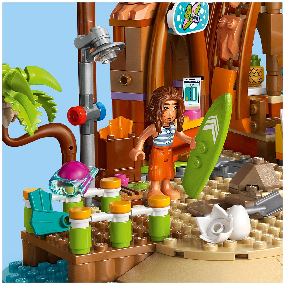 LEGO Friends Family Vacation Beach Resort 42673 | 1140 Pieces, Ages 8+ | Dolphin, Turtle, Water Sports, Ice Cream Stand, Slide, LEGO Builder App