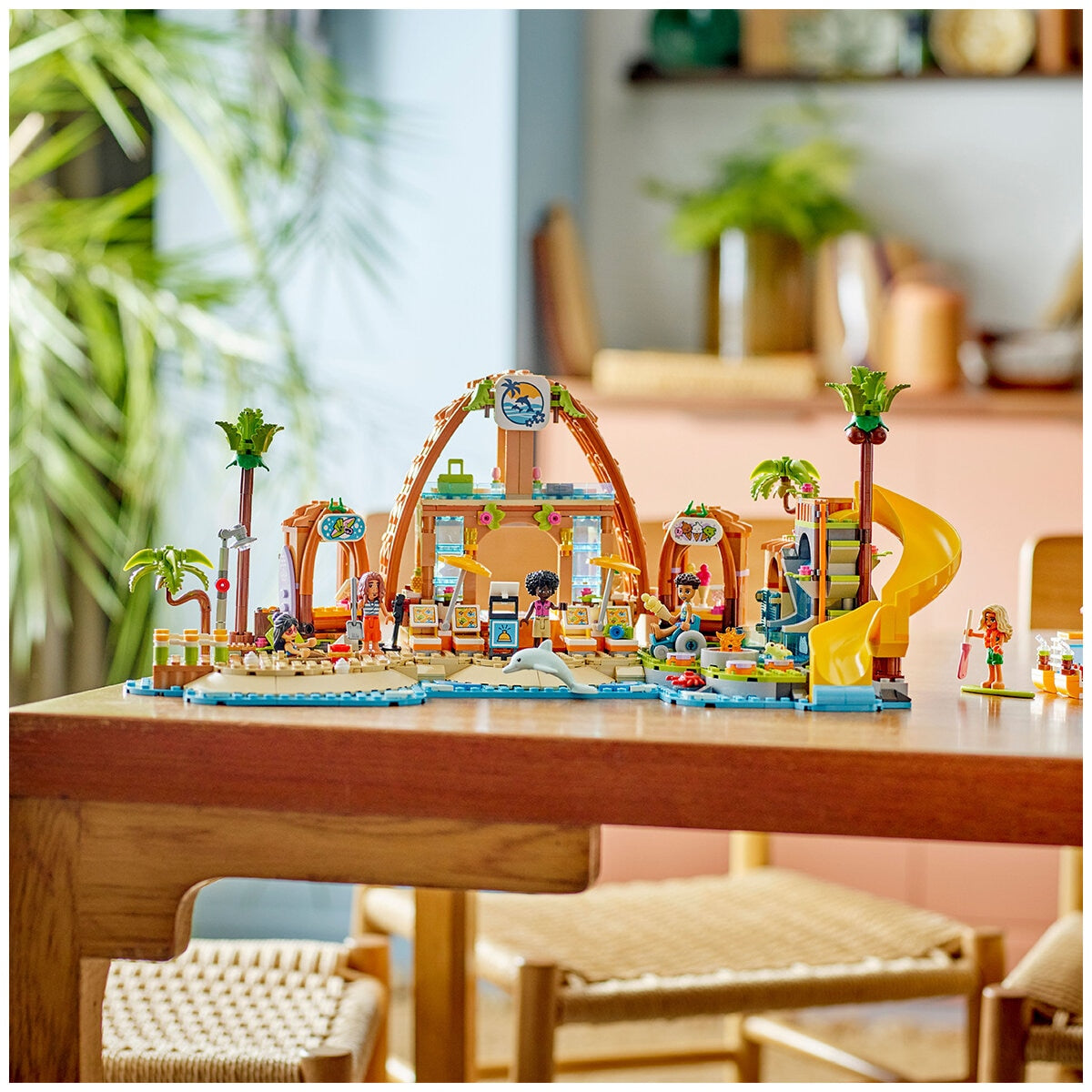 LEGO Friends Family Vacation Beach Resort 42673 | 1140 Pieces, Ages 8+ | Dolphin, Turtle, Water Sports, Ice Cream Stand, Slide, LEGO Builder App