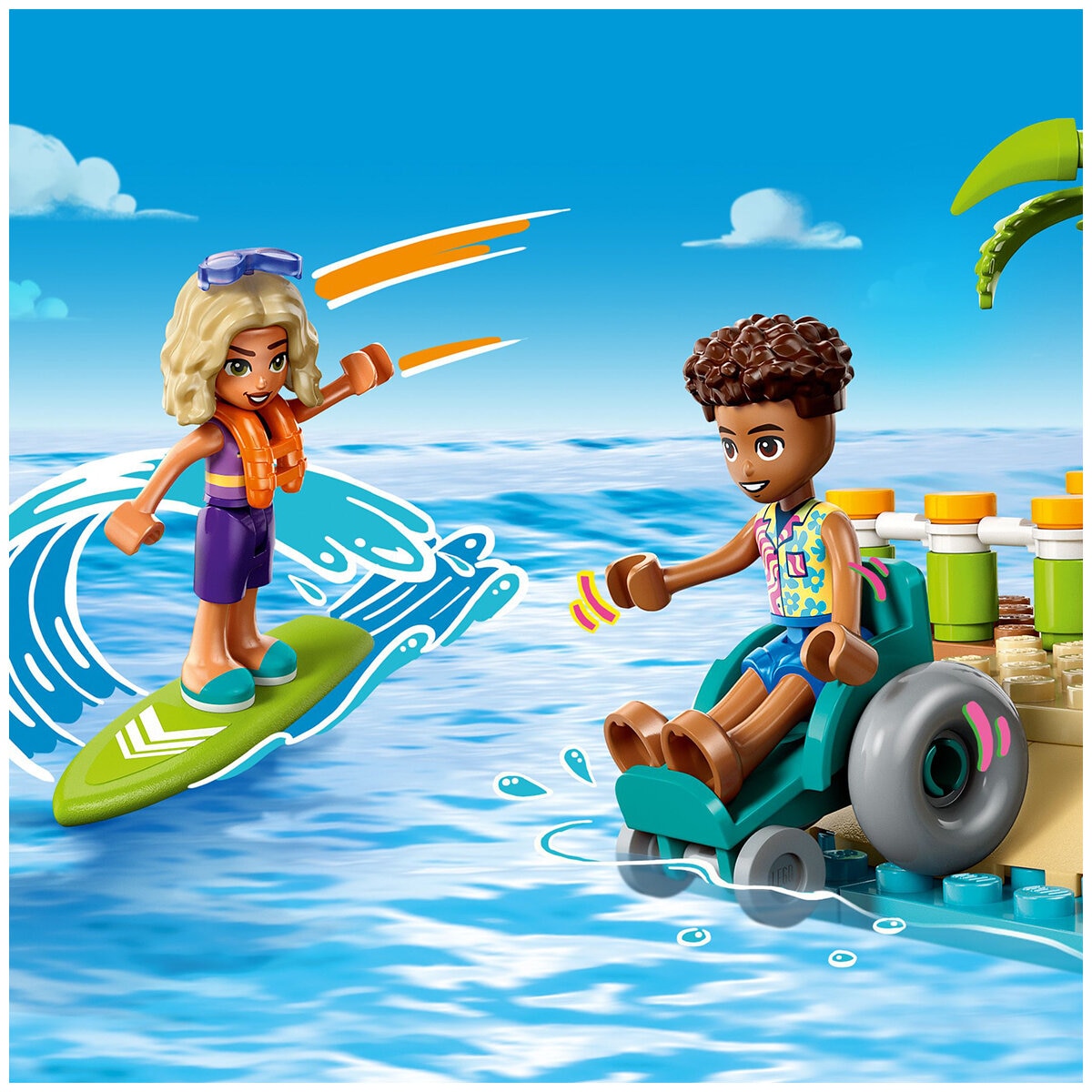 LEGO Friends Family Vacation Beach Resort 42673 | 1140 Pieces, Ages 8+ | Dolphin, Turtle, Water Sports, Ice Cream Stand, Slide, LEGO Builder App
