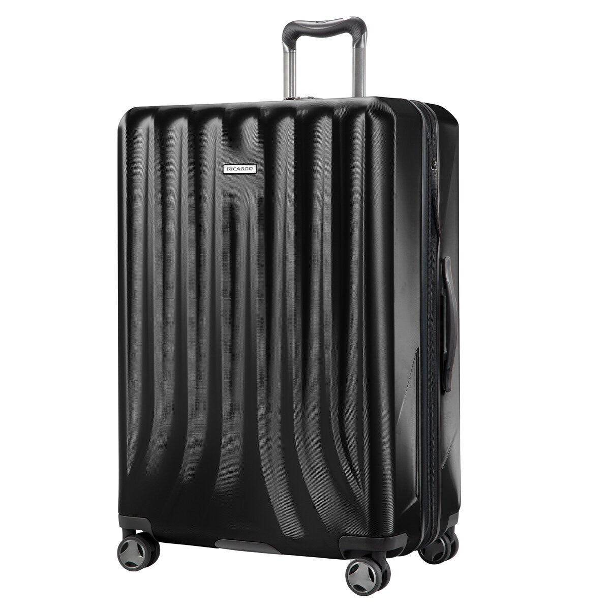 Ricardo Pacific Palisades Large Upright Luggage Black 100% Polycarbonate TSA Locks & Ergonomic Handle