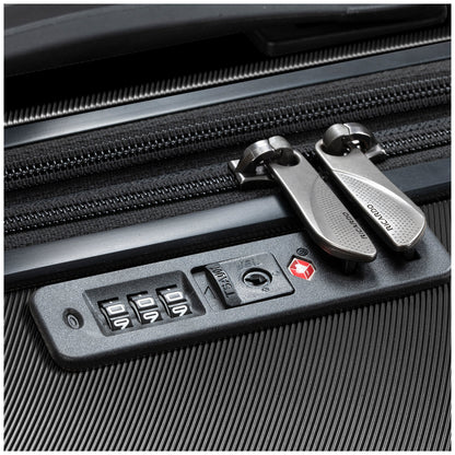 Ricardo Pacific Palisades Large Upright Luggage Black 100% Polycarbonate TSA Locks & Ergonomic Handle