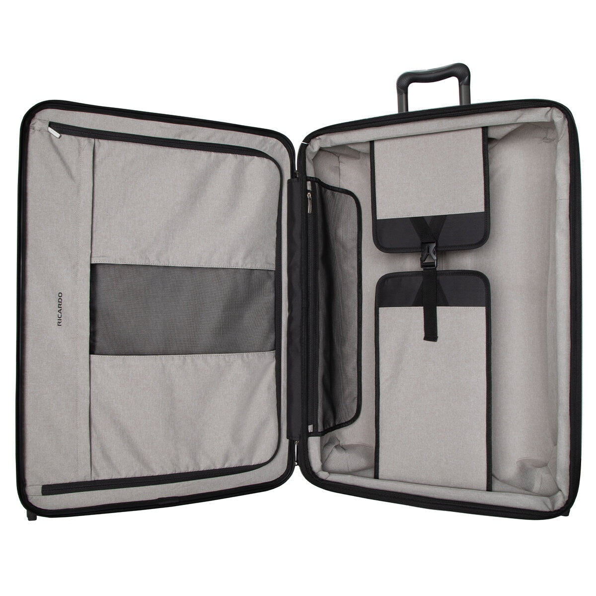 Ricardo Pacific Palisades Large Upright Luggage Black 100% Polycarbonate TSA Locks & Ergonomic Handle