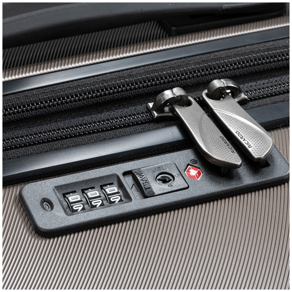 Ricardo Pacific Palisades Large Upright Luggage Bronze 100% Polycarbonate TSA Locks Ergonomic Handle Compression Panels