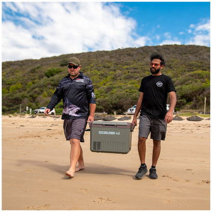 myCOOLMAN 43L Recreational Single Zone Fridge with Bluetooth Control, Turbo Mode, Dual Coloured Lighting, and 12/24V Compatibility