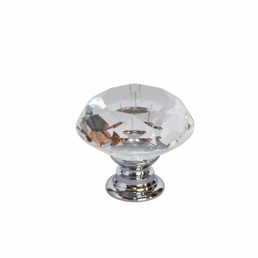 Taskmaster 30mm Crystal Cabinet Knob - 30mm - Contemporary Design