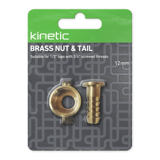 Kinetic Brass Nut and Tail 2 Pack - 12mm - Secure Hose Connection – view 2 - Auzzistore