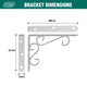 Carinya Heavy Duty Scroll Stayed Bracket 200kg White Steel Elegant