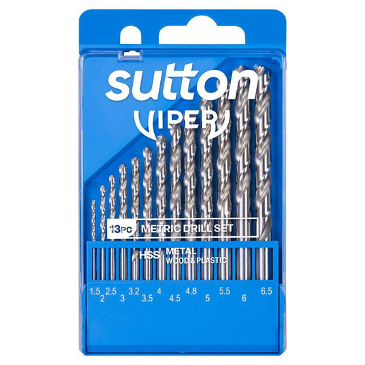 Sutton Tools Viper Drill Bit Refill Set 13 Piece - 1.5mm to 6.5mm - HSS - Auzzistore
