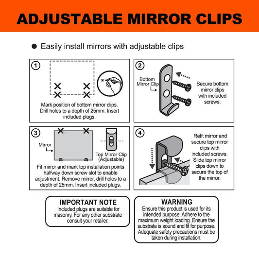 Everhang Mirror Clips - 11kg - Steel - Easy Installation – view 2
