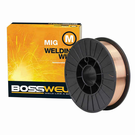 Bossweld 0.8mm Mild Steel S6 MIG Wire 5kg Low Hydrogen Copper Coated - Auzzistore
