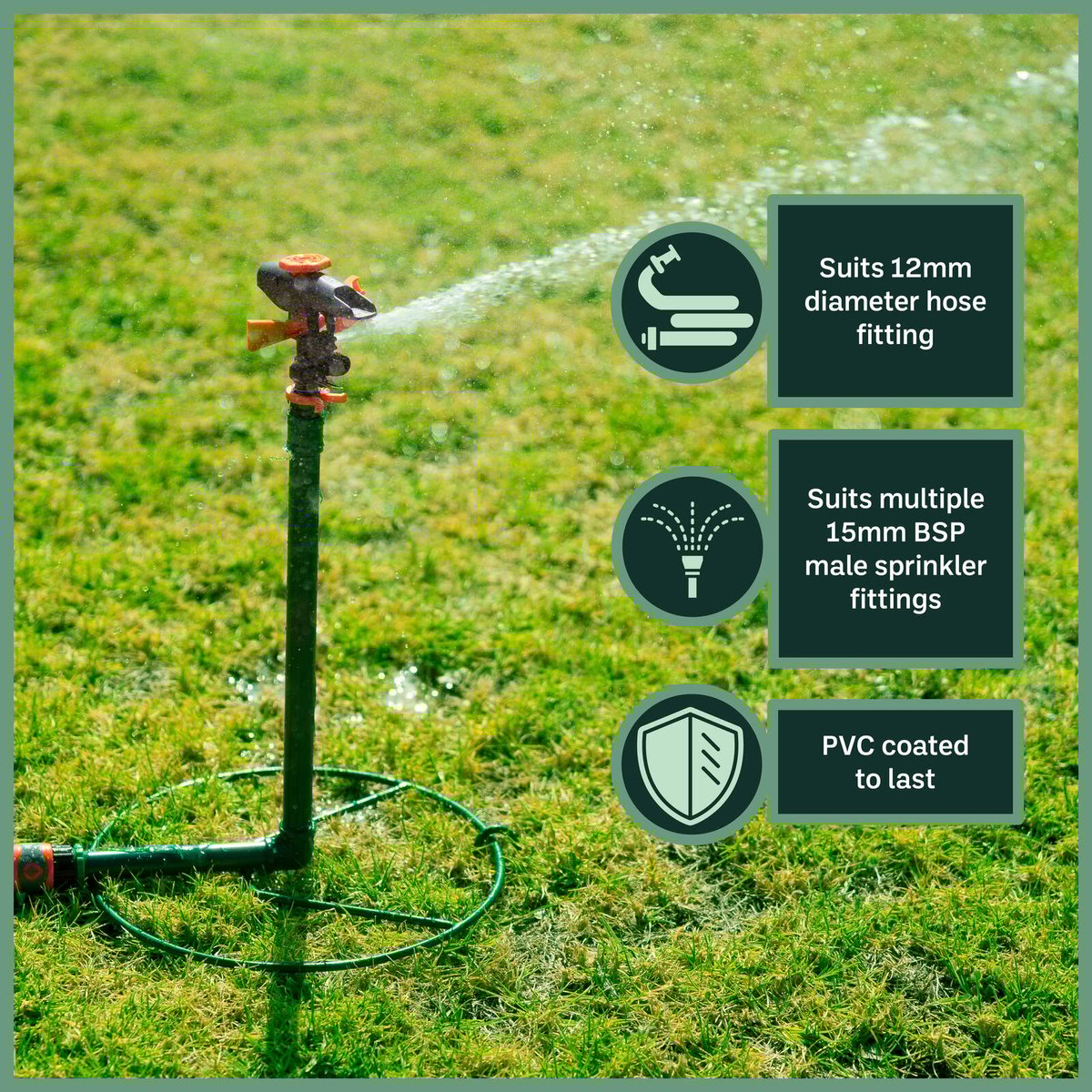 Garden Zen Universal Sprinkler Stand - Metal - 300mm - UV Protected