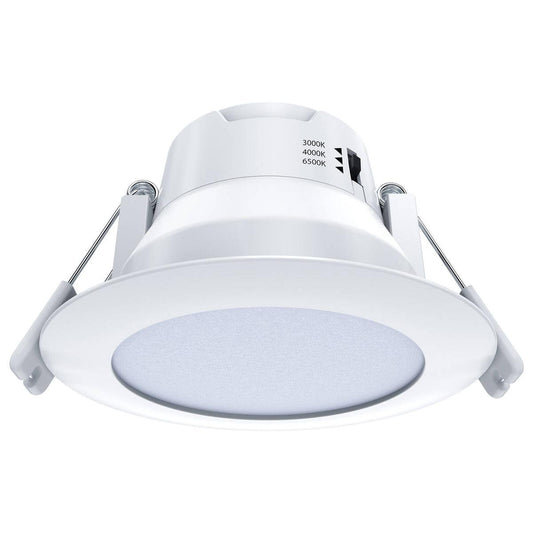 Arlec 6W Tri Colour Dimmable LED Downlight - 107mm - White - Easy Installation