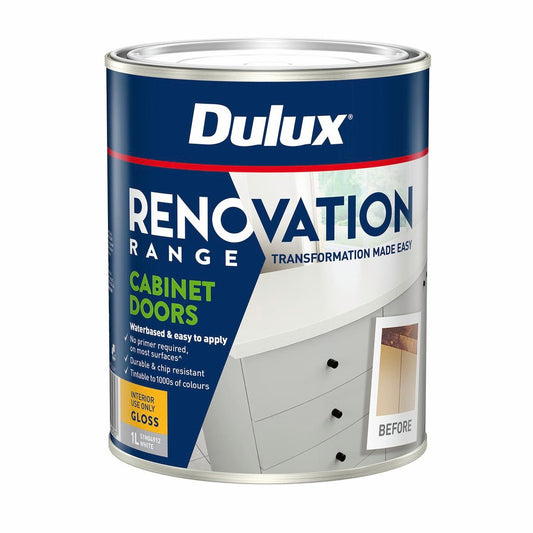 Dulux Renovation Range Cabinet Doors Gloss 1L - White - 1L - Auzzistore