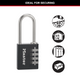 Master Lock Combination Padlock - 51mm Shackle - Aluminium - Keyless