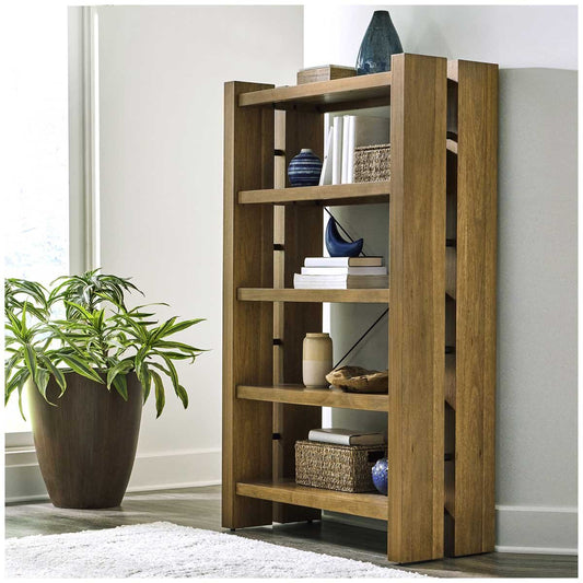 Universal Broadmoore Bookcase W 965 x H 1651 mm, Adjustable Shelves, Rubberwood - Auzzistore