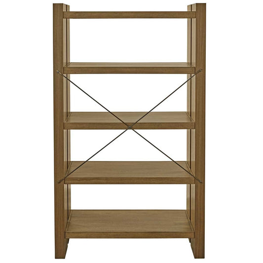 Universal Broadmoore Bookcase W 965 x H 1651 mm, Adjustable Shelves, Rubberwood – view 2 - Auzzistore
