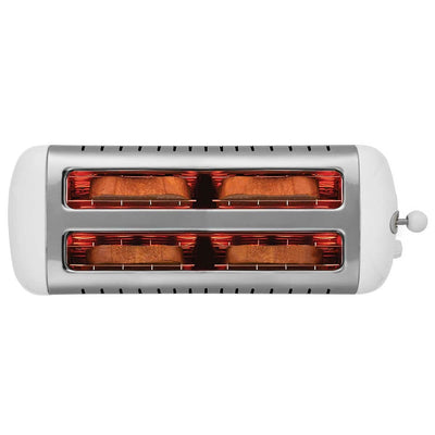 Dualit Long Slot Lite Toaster DU46031 260mm Gloss White Stainless Steel