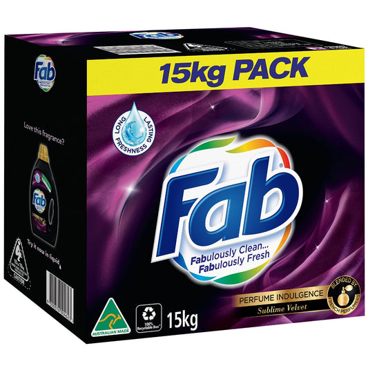 Fab Sublime Velvet Laundry Powder 15kg Long Lasting Fragrance