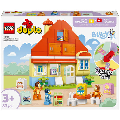 LEGO DUPLO Bluey Family House Memory Game 10459: Interactive Toy with Bluey, Bingo, Chilli Figures, Memory Games, Fine Motor Skills, Imaginative Play