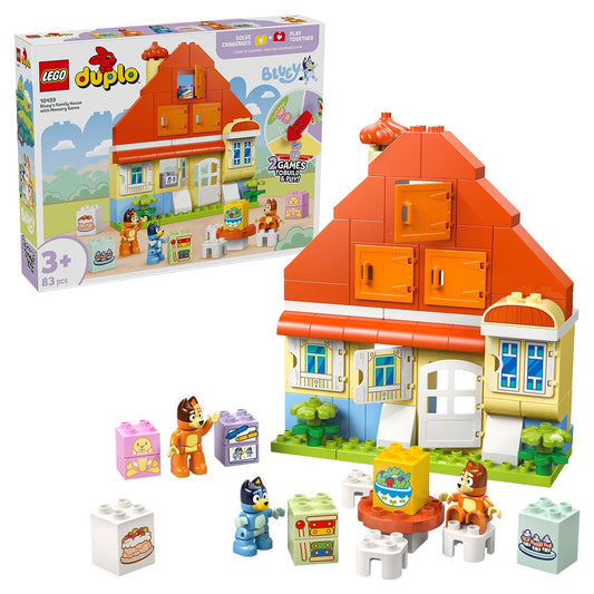 LEGO DUPLO Bluey Family House Memory Game 10459: Interactive Toy with Bluey, Bingo, Chilli Figures, Memory Games, Fine Motor Skills, Imaginative Play