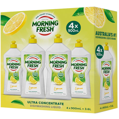 Morning Fresh Dishwashing Liquid Lemon 900ml 4 Pack Grease Cutting