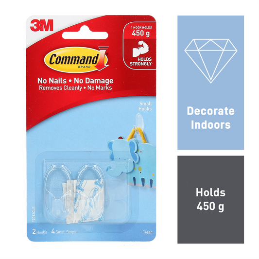 Command Small Clear Hooks - 2 Pack - Plastic - Damage-Free Hanging – view 2