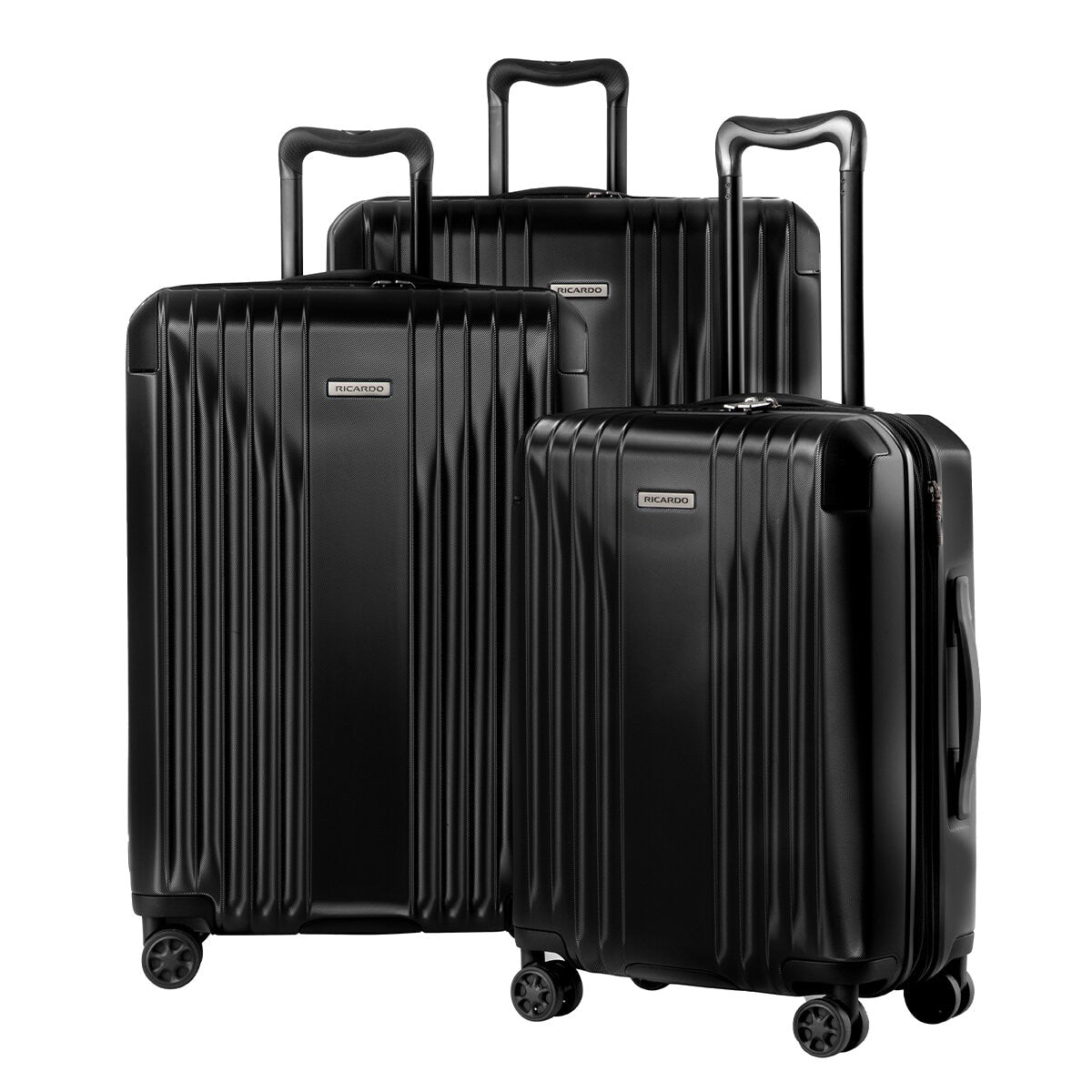 Ricardo Beverly Hills Mission Bay 3 Piece Luggage Set, 100% Polycarbonate, USB Charging Port, TSA Locks