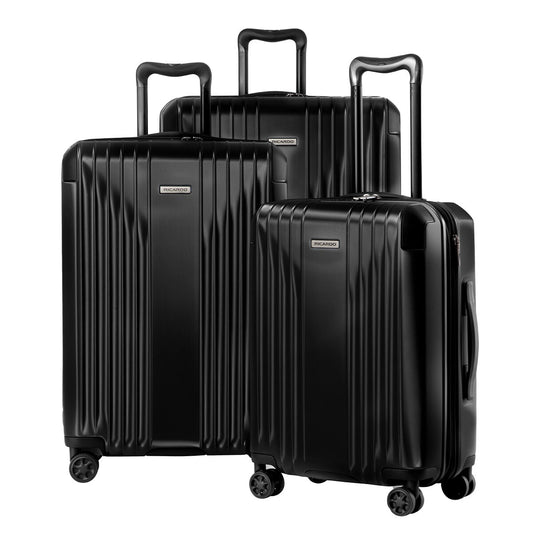 Ricardo Beverly Hills Mission Bay 3 Piece Luggage Set, 100% Polycarbonate, USB Charging Port, TSA Locks
