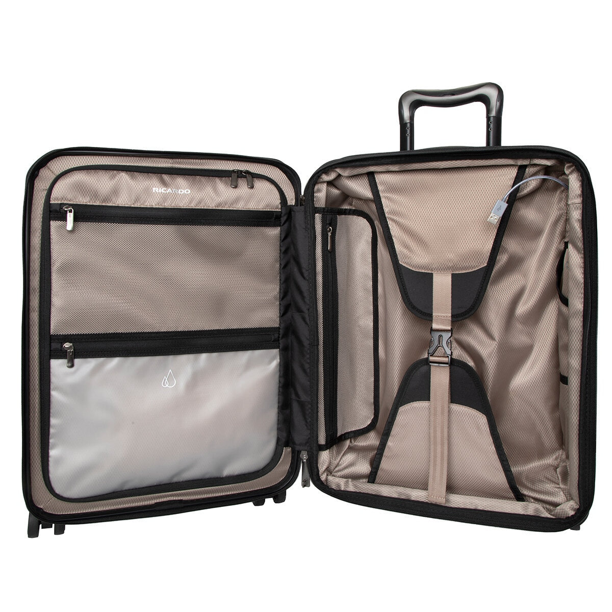 Ricardo Beverly Hills Mission Bay 3 Piece Luggage Set, 100% Polycarbonate, USB Charging Port, TSA Locks