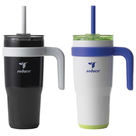 Reduce Cold1 Tumbler 700ml x 2 Pack Black - Keeps Drinks Cold for 24 Hours - Fits Cupholders - Soft Sit Base - Auzzistore