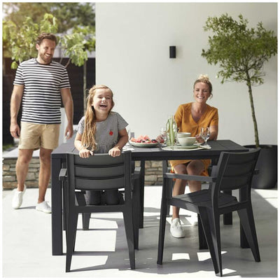Keter Julie Outdoor Chair Set of 6 Graphite Resin Weather Resistant