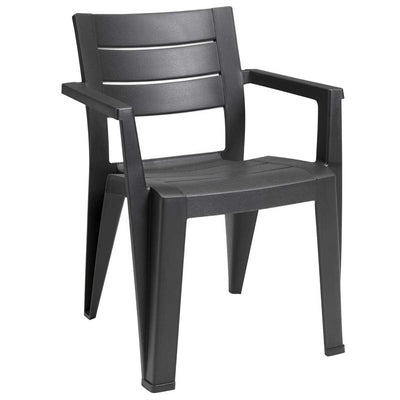 Keter Julie Outdoor Chair Set of 6 Graphite Resin Weather Resistant