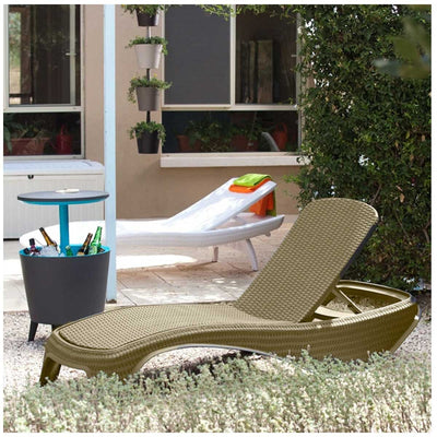 Keter Atlantic Sun Lounger 2 Piece Set Beige Weather Resistant Resin