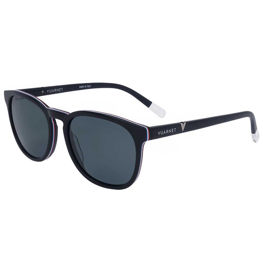 Vuarnet Belvedere Small Men's Polarised Round Sunglasses, Grey Lens, 54 mm