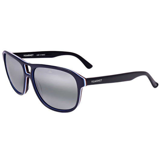 Vuarnet Men's Polarised Square Sunglasses 58 mm Grey Lens Blue Frame