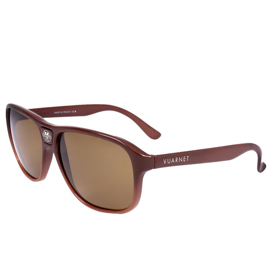 Vuarnet Men's Round Nylon Sunglasses with Polarised Brown Lenses, EU Made, 131mm