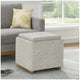 Thomasville Fabric Storage Ottoman Reversible Tray Top Cube Wood Base