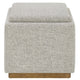Thomasville Fabric Storage Ottoman Reversible Tray Top Cube Wood Base — image 7