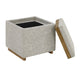 Thomasville Fabric Storage Ottoman Reversible Tray Top Cube Wood Base — image 6