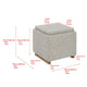Thomasville Fabric Storage Ottoman Reversible Tray Top Cube Wood Base — image 2